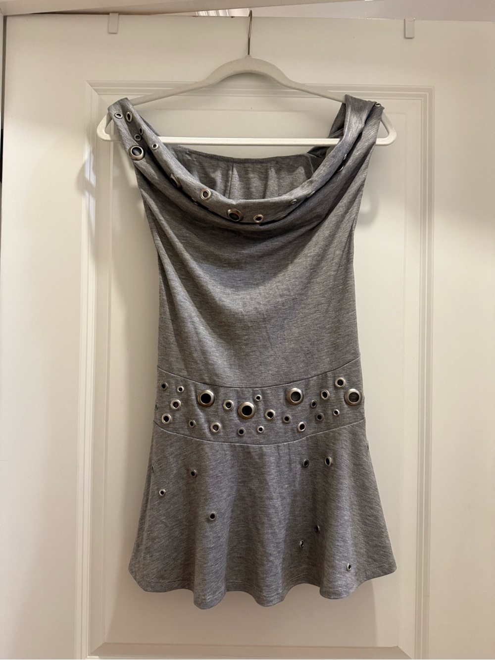 Jaded London Grey Eyelet A-Line Dress